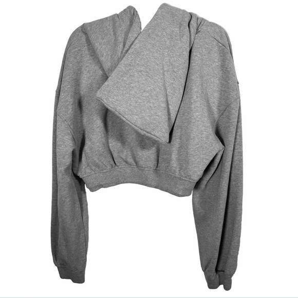 For Love & Lemons Gray Cropped Hoodie Sweatshirt & Joggers XL Set New VS FLL NWT - Picture 3 of 15